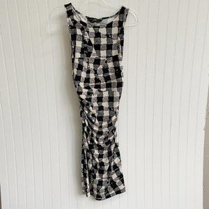 KamaliKulture Sleeveless Shirred Waist Dress Plaid